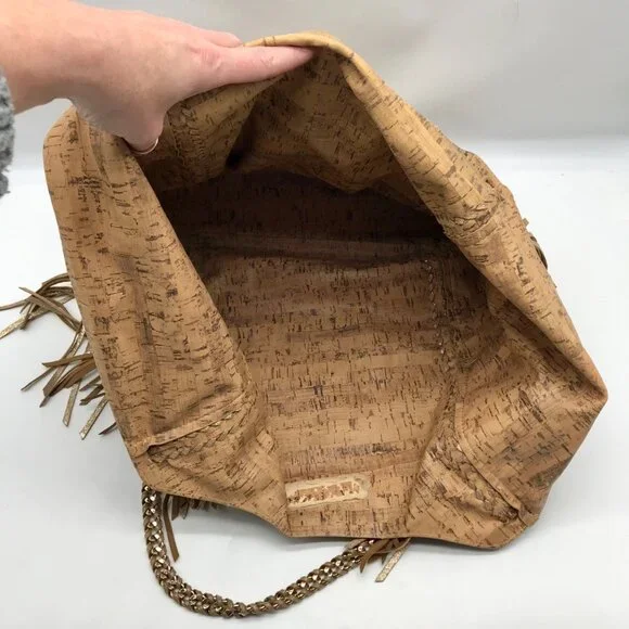 Lilly Pulitzer Metallic Gold Fabric Fringe Tote Bag - Picture 10 of 10